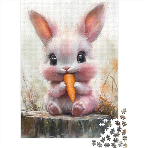 Süßes Osterhäschen-Puzzle, 1000 Teile, Holzpuzzle für Erwachsene und Wanddekoration zu Hause, 1000 Teile (75 x 50 cm) von SOQWBYG