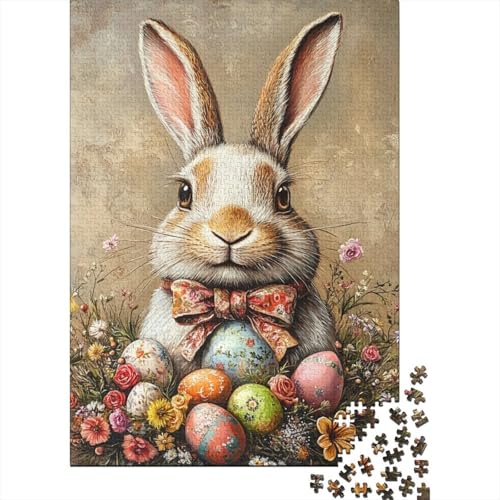 Süßes Osterhäschen-Puzzle, 1500 Teile, Holzpuzzle, Spielzeug, Familienspiel, Schwierigkeitsgrad, Herausforderung, Puzzle 1500 Teile (85 x 57 cm) von SOQWBYG