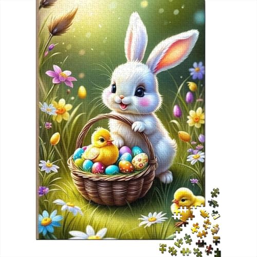 Süßes Osterhäschen-Puzzle, 1500 Teile, Puzzle für Erwachsene, Unmögliches Puzzle, Holzspielzeug, Puzzle, Herausforderndes Spiel, 1500 Teile (85 x 57 cm) von SOQWBYG