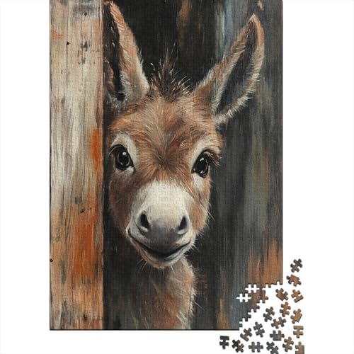 Tier-Esel-Puzzle, 1000-teiliges Puzzle für Erwachsene, Unmögliches Puzzle, Holzspielzeug, Puzzle, anspruchsvolles Spiel, 1000 Teile (75 x 50 cm) von SOQWBYG
