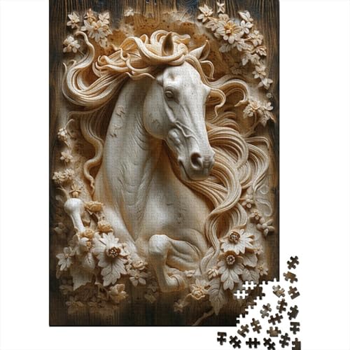 Tier-Pferde-Puzzle, Lernspiele, Familienaktivitäten, Premium-Karton-Puzzle für Frauen und Männer, Ostergeschenk, 38 x 26 cm/1000 Teile Tier-Pferde-Puzzle, Lernspiele, Familienaktivitäten, Premium-Karton-Puzzle für Frauen und Männer, Ostergeschenk, 38 x 26 cm/1000 Teile von SOQWBYG