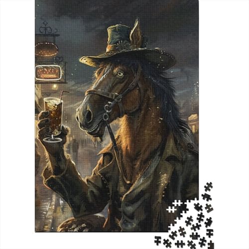 Tier-Pferde-Puzzle, lustiges Puzzle aus hochwertigem Karton für Jungen oder Mädchen, 70 x 50 cm, 1000 Teile von SOQWBYG