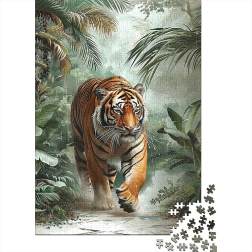 Tiger Puzzles 1500-teiliges Puzzle für Erwachsene, Unmögliches Puzzle, Holzspielzeug, herausforderndes Puzzlespiel, 1500 Teile (85 x 57 cm) von SOQWBYG