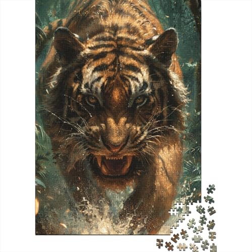 Tiger-Puzzlespiele für Erwachsene, Puzzle 1000 Teile, Puzzle für Erwachsene, Spiele für Erwachsene, Jugendliche und 1000 Teile (75 x 50 cm) von SOQWBYG