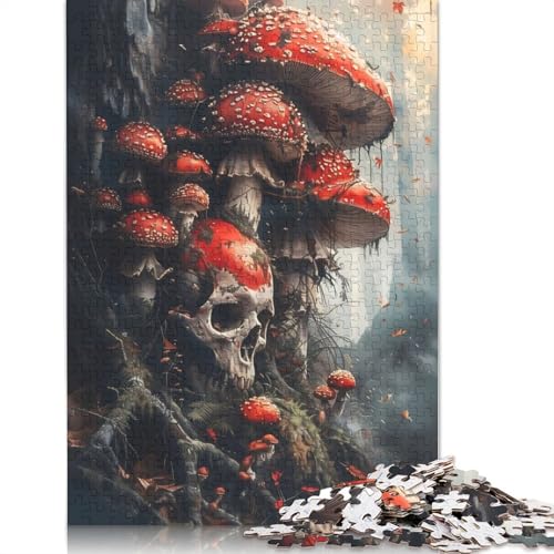 Toadstulls Totenkopf-Puzzle, 1500 Teile, Puzzle für Erwachsene, Unmögliches Puzzle, Holzspielzeug, Puzzle, Herausforderndes Spiel, 1500 Teile (85 x 57 cm) von SOQWBYG