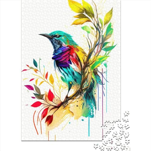 Vogelpuzzle, rechteckige Pappe, 100% recycelte Pappe, Puzzle für Jungen oder Mädchen, 70 x 50 cm, 1000 Teile von SOQWBYG