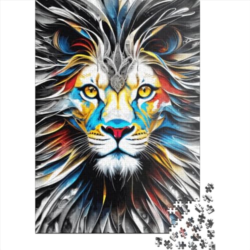 Wild Colors Lion Puzzle zusammen. Hochwertiges Kartonpuzzle für Kinder und Erwachsene ab 12 Jahren 70 x 50 cm/1000 Teile von SOQWBYG