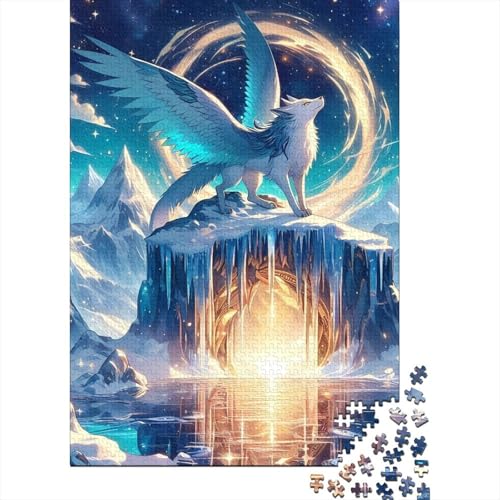 Wolf-Puzzle, anpassbare Bilder, 100% recycelter Karton, Puzzle für Erwachsene und Teenager, einzigartiges Geschenk, 70 x 50 cm/1000 Teile Wolf-Puzzle, anpassbare Bilder, 100% recycelter Karton, Puzzle für Erwachsene und Teenager, einzigartiges Geschenk, 70 x 50 cm/1000 Teile von SOQWBYG
