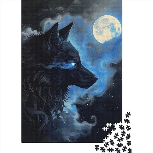 Wolf_hollowing Puzzle DIY-Spiel Papier Rechteckiges Puzzle für Jungen oder Mädchen Geburtstagsgeschenk 38x26cm/1000St von SOQWBYG