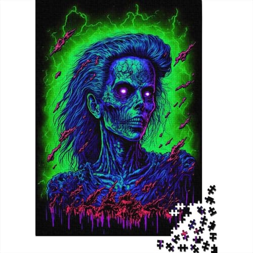 Zombified Puzzles 1500 Teile Holzpuzzles für Erwachsene Puzzlespiele Lernspielzeug 1500 Teile (85x57cm) von SOQWBYG