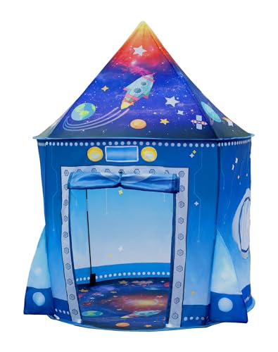 SOSALUK Kinderzelt Indoor Outdoor Garten Spielzelt Kinderzimmer Pop Up Zelt für Junge Indoor Spielhaus Kinderhaus für Drinnen Spielzeug Geschenk für Kinder Jungen Mädchen (Blau) von SOSALUK