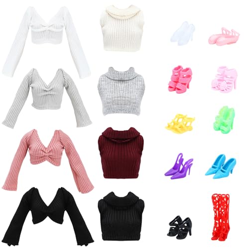 SOTOGO 18 Teile Kleidung und Accessoires für 29,9 cm große Puppen, Party-Set enthält 8 handgefertigte Mode-Kleider und 10 Paar Schuhe SOTOGO 18 Teile Kleidung und Accessoires für 29,9 cm große Puppen, Party-Set enthält 8 handgefertigte Mode-Kleider und 10 Paar Schuhe von SOTOGO