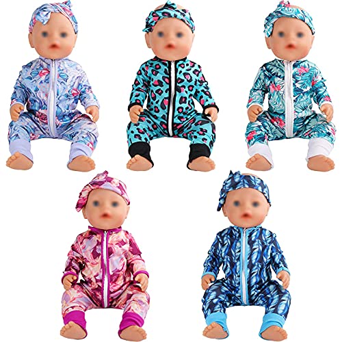 SOTOGO 5 x Babypuppen-Kleidungssets mit Stirnbändern für 14 bis 17 Zoll große Puppen, 43 cm große Babypuppe, 18 Zoll amerikanische Puppenkleidung und Zubehör SOTOGO 5 x Babypuppen-Kleidungssets mit Stirnbändern für 14 bis 17 Zoll große Puppen, 43 cm große Babypuppe, 18 Zoll amerikanische Puppenkleidung und Zubehör von SOTOGO