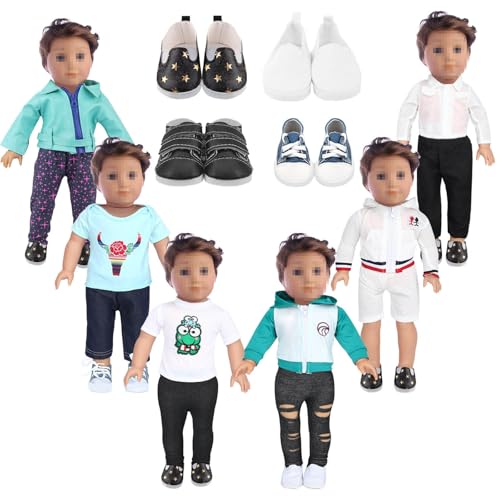 SOTOGO 6 Sets 45,7 cm Junge Puppenkleidung und 4 Paar Puppenschuhe für 45,7 cm American Boy Doll Kleidung Outfit Geburtstag Belohnung Geschenk für Kinder SOTOGO 6 Sets 45,7 cm Junge Puppenkleidung und 4 Paar Puppenschuhe für 45,7 cm American Boy Doll Kleidung Outfit Geburtstag Belohnung Geschenk für Kinder von SOTOGO