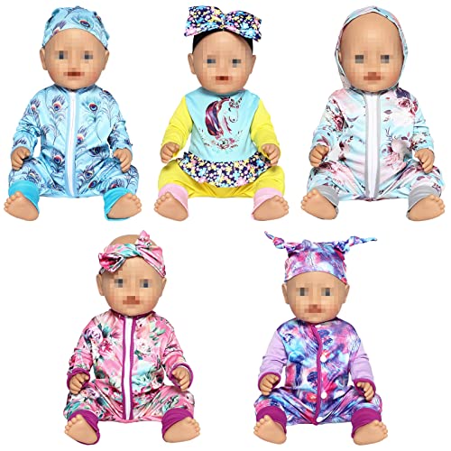 SOTOGO Babypuppen-Kleidung, 5 Outfits und Overalls mit Hüten für 35,6 bis 43,2 cm große Puppen und Neugeborene SOTOGO Babypuppen-Kleidung, 5 Outfits und Overalls mit Hüten für 35,6 bis 43,2 cm große Puppen und Neugeborene von SOTOGO