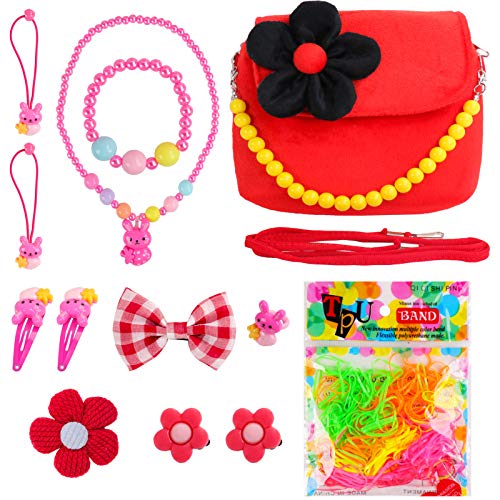 SOTOGO Kleine Mädchen Geldbörse Schmuck-Set Kleinkind Blume Geldbörse Niedliche Prinzessin Handtaschen Schulter Messenger Bag, Blume/Rot, Blume rot SOTOGO Kleine Mädchen Geldbörse Schmuck-Set Kleinkind Blume Geldbörse Niedliche Prinzessin Handtaschen Schulter Messenger Bag, Blume/Rot, Blume rot von SOTOGO