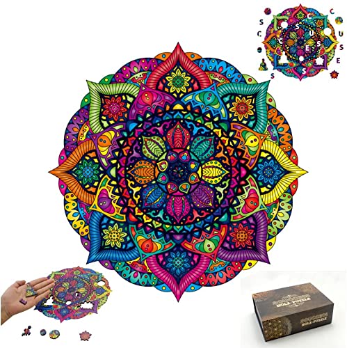 SOUCCESS HOLZPUZZLE Mandala (Holz-Puzzle im exklusivem Mandala-Design, Puzzlespass für Groß und Klein) von SOUCCESS
