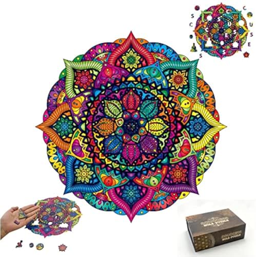 SOUCCESS HOLZPUZZLE Mandala (Holz-Puzzle im exklusivem Mandala-Design, Puzzlespass für Groß und Klein) von SOUCCESS