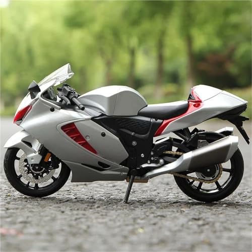 Motorradmodell 1/12 Rennwagen-Druckguss-Motorradmodell, Spielzeug, Inneneinrichtung, Geburtstagsgeschenk Für Suzuki Für Hayabusa 2022(Silver) von SOUTES