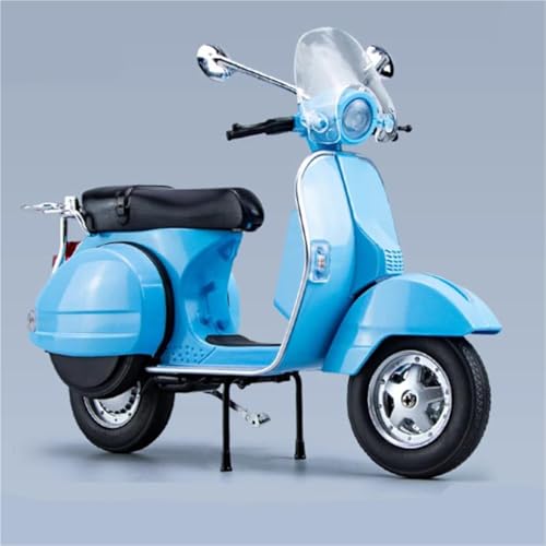 Motorradmodell 1:10 Für Vespa 125 Alu-Motorradmodell Aus Metall Simulation, Sound- Und Licht-Geschenke, Computer-Schreibtisch-Dekoration(Blu) von SOUTES