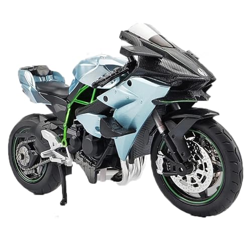 Motorradmodell 1:12 Für Kawasaki Für Ninja H2R Spielzeug-Motorrad Aus Metalldruckguss Rennsport-Kollektion Mit Sound & Licht(Blu) von SOUTES