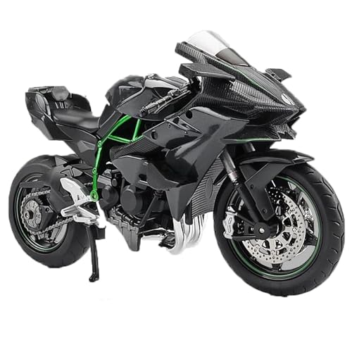 Motorradmodell 1:12 Für Kawasaki Für Ninja H2R Spielzeug-Motorrad Aus Metalldruckguss Rennsport-Kollektion Mit Sound & Licht(Nero) von SOUTES