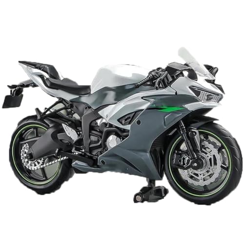 Motorradmodell 1:12 Für Kawasaki Für Ninja ZX-6R 2023 Motorrad-Spielzeug-Druckgussmodell Für Supersportler Für Sportler Miniatur-Sammlergeschenk(Grey) von SOUTES