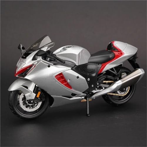 Motorradmodell 1:12 Für Suzuki Für Hayabusa 2022 Motorrad Druckgussfahrzeuge Sammlerhobbys Motorradmodell Spielzeug(Silver) von SOUTES
