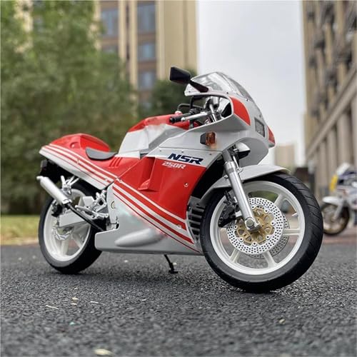 Motorradmodell Cross-Country-Rennmodell 1:12 Für H-ONDA NSR 250R SP R4 Für Rothmans MC18, Legierung, Motorrad, Desktop-Dekoration(Rosso) von SOUTES