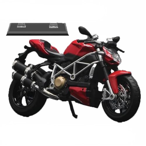 Motorradmodell Dekoratives Geschenk 1:12 Für Ducati Streetfighter S Legierungs-Motorrad-Druckgussmodell Mit Sound & Licht Für Den Schreibtisch(Rosso) von SOUTES