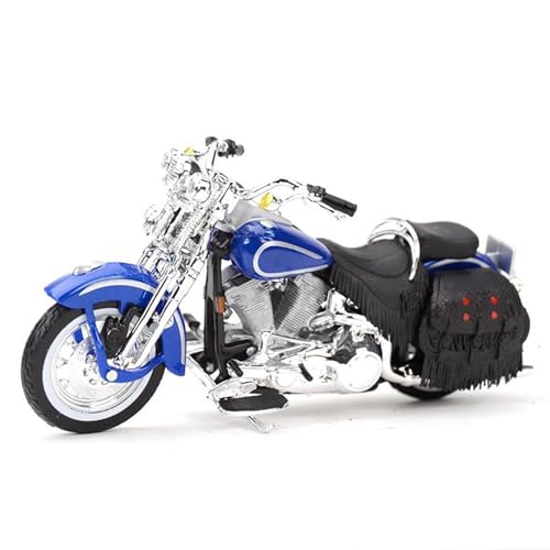 Motorradmodell Druckgussfahrzeuge Sammlerstück 1/18 Für Harley Für Davidson FLSTS, Für Heritage Softall, Für Springer 1999 Motorrad-Tischdekoration, Modellspielzeug(Blu) von SOUTES