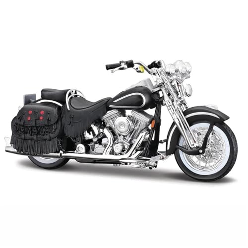 Motorradmodell Druckgussfahrzeuge Sammlerstück 1/18 Für Harley Für Davidson FLSTS, Für Heritage Softall, Für Springer 1999 Motorrad-Tischdekoration, Modellspielzeug(Nero) von SOUTES