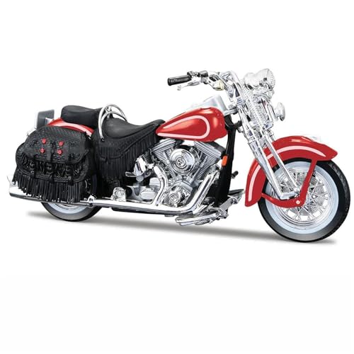Motorradmodell Druckgussfahrzeuge Sammlerstück 1/18 Für Harley Für Davidson FLSTS, Für Heritage Softall, Für Springer 1999 Motorrad-Tischdekoration, Modellspielzeug(Rosso) von SOUTES