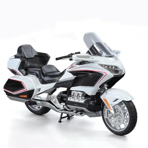 Motorradmodell Für H-ONDA Gold Wing GL800 2021, Motorrad-Druckgussmodell, Mit Sound Und Licht, 1:11(White) von SOUTES