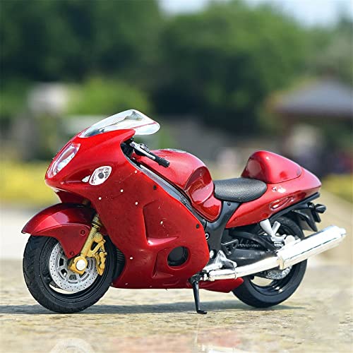 Motorradmodell Für Suzuki Hayabusa GSX1300R Legierung Motorrad Modell Geburtstagsgeschenk Kinder Spielzeug Auto Sammlung 1/18 (Color : Red Foam Box) von SOUTES