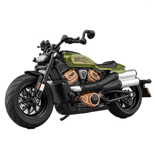 Motorradmodell Maßstab 1:12 Für Harley Für Sportster S Motorrad Street Racing Modell Geschenk Simulation Legierung Diecast(Green) von SOUTES