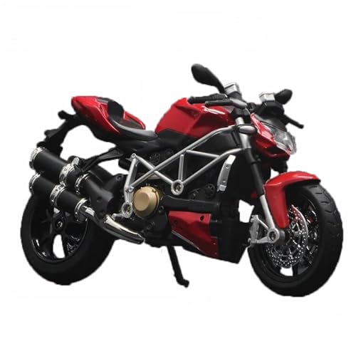 Motorradmodell Motorrad-Druckgussmodell Aus Aluminiumlegierung Mit Sound & Licht, Schreibtisch-Kollektion, Dekoratives Geschenk 1:12 Für Ducati Streetfighter S(Rosso) von SOUTES