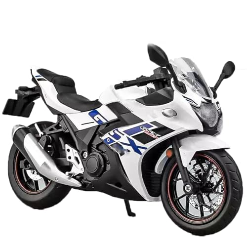 Motorradmodell Motorrad-Rennsport, Sound & Licht, Diecast-Kollektion, Geschenk, 1:12 Für Suzuki GSX-250R, Spielzeug-Motorrad, Miniaturmodell, Offroad(White) von SOUTES