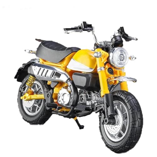 Motorradmodell Motorrad-Spielzeug Aus Druckgussmetall Für Supersportler Für Sportler Miniatur-Sammlung, Sound & Licht, Geschenk, 1:12 Für H-ONDA Für Monkey(Yellow) von SOUTES
