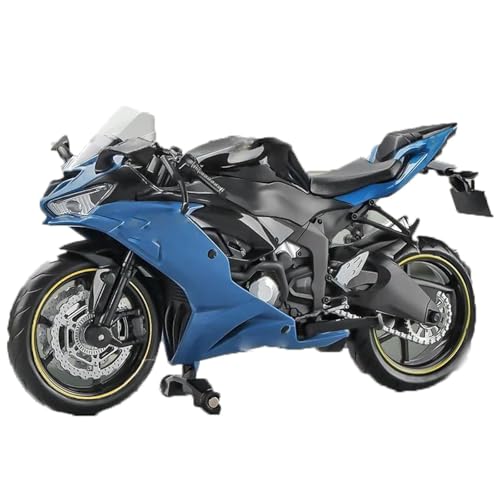 Motorradmodell Motorrad-Spielzeug-Druckgussmodell Für Supersportler Für Sportfans Miniatur-Sammlergeschenk 1:12 Für Kawasaki Für Ninja ZX-6R 2023(Blu) von SOUTES