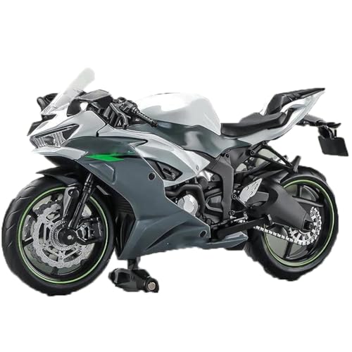Motorradmodell Motorrad-Spielzeug-Druckgussmodell Für Supersportler Für Sportfans Miniatur-Sammlergeschenk 1:12 Für Kawasaki Für Ninja ZX-6R 2023(Grey) von SOUTES