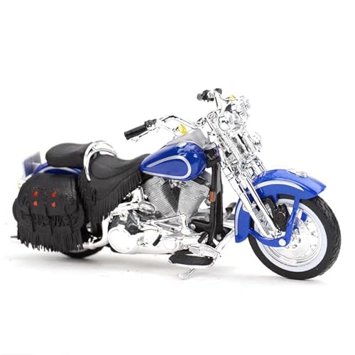 Motorradmodell Motorrad-Tischdekoration, Modellspielzeug, 1:18, Für Harley, Für Davidson FLSTS, Für Heritage Softall, Für Springer 1999, Druckgussfahrzeuge, Sammlerstück(Blu) von SOUTES