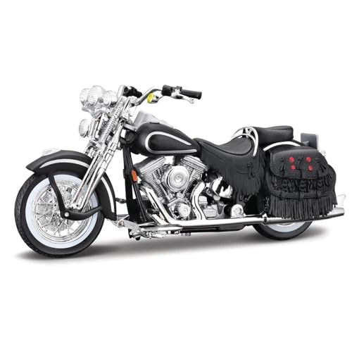 Motorradmodell Motorrad-Tischdekoration, Modellspielzeug, 1:18, Für Harley, Für Davidson FLSTS, Für Heritage Softall, Für Springer 1999, Druckgussfahrzeuge, Sammlerstück(Nero) von SOUTES
