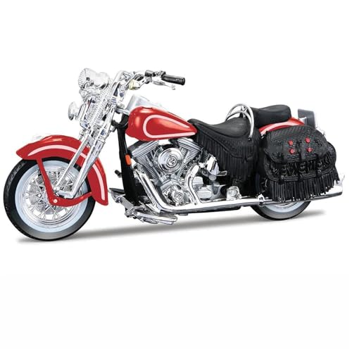 Motorradmodell Motorrad-Tischdekoration, Modellspielzeug, 1:18, Für Harley, Für Davidson FLSTS, Für Heritage Softall, Für Springer 1999, Druckgussfahrzeuge, Sammlerstück(Rosso) von SOUTES