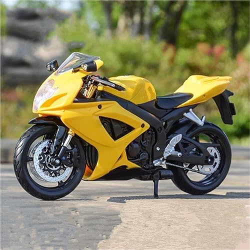 Motorradmodell Motorradmodell 1:12 Für Suzuki GSX-R600 Alu-Rennsport, Druckgussmetall Simulations-Miniatur-Sammlergeschenk(Yellow) von SOUTES