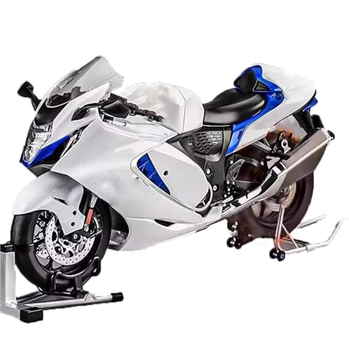 Motorradmodell Motorradmodell 1:6 Für Suzuki Für Hayabusa GSX-1300R, Simulation, Ornamente, Dekoration, Verpackt Geburtstagsgeschenke, Metalldruckguss(White) von SOUTES
