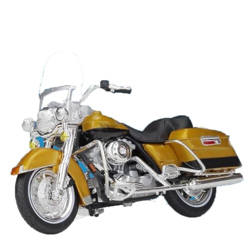 Motorradmodell Motorradmodell Aus Kunstlegierung Mit Sockel, Spielzeug, Geschenk, Sammlung, Ornamente, Geschenke, Geburtstagsgeschenk 1:18 Für Harley Road King 1999(Yellow) von SOUTES