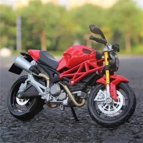 Motorradmodell Motorradmodell Miniatursammlung Simulations-Druckguss-Spielzeug Aus Metall 1:12 Für Ducati Monster 696 Alu-Rennsport(Rosso) von SOUTES