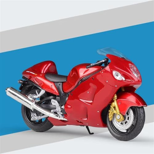 Motorradmodell Motorradmodell Simulation Legierung Spielzeugauto 1/18 Für Suzuki GSX1300 R Für Hayabusa (Color : White Retail Box) von SOUTES