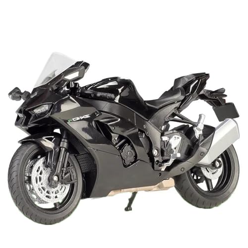 Motorradmodell Robustes Motorrad-Simulationsmodell Aus Aluminium 1/12 Für Kawasaki Für Ninja ZX-10R ZX10R ZX 10R 2021(Nero) von SOUTES